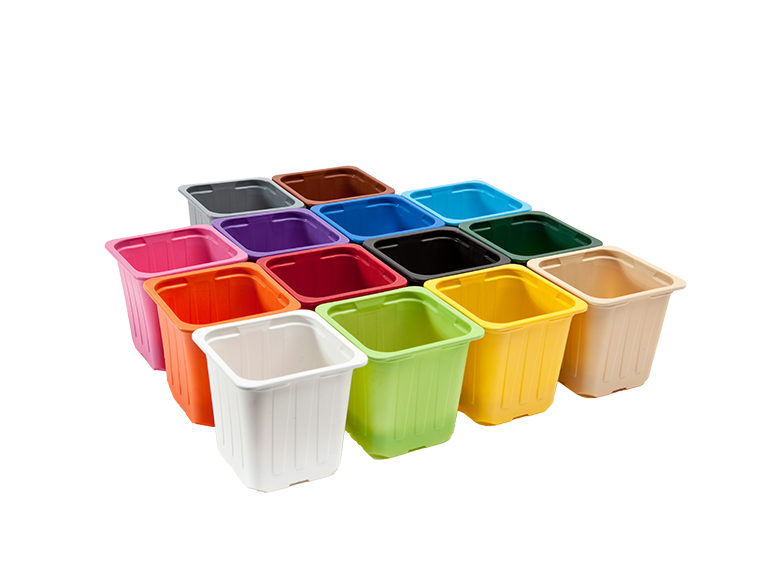 Ghivece colorate & trendy cu sectiune patrata